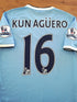2013/14 Man City Home Premier League Football Shirt Kun Agüero #16