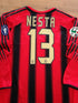 2004/05 AC Milan Home Player Issue Long Sleeve Football Shirt Nesta #13
