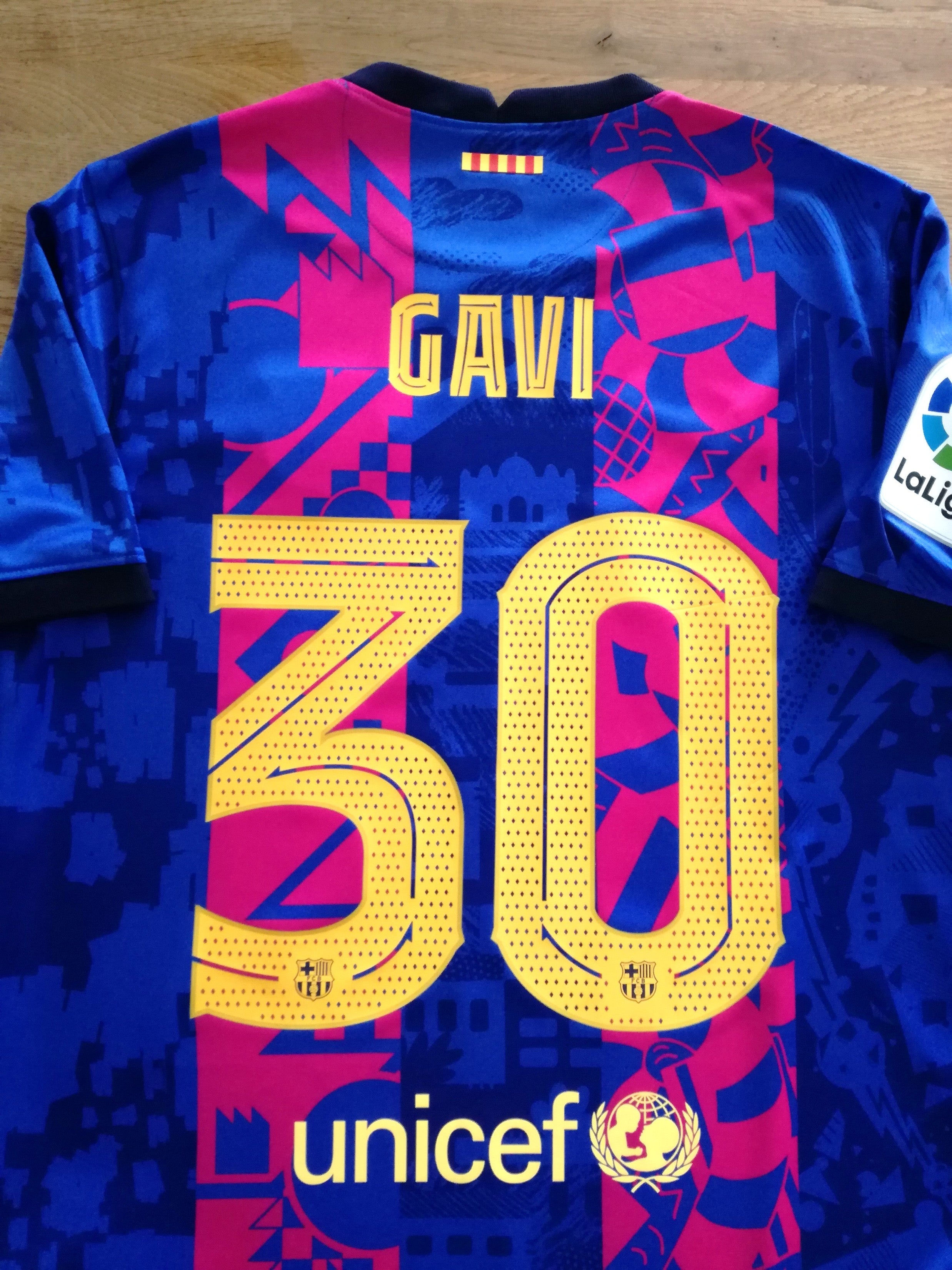 2021/22 Barcelona 3rd La Liga Football Shirt Gavi #30