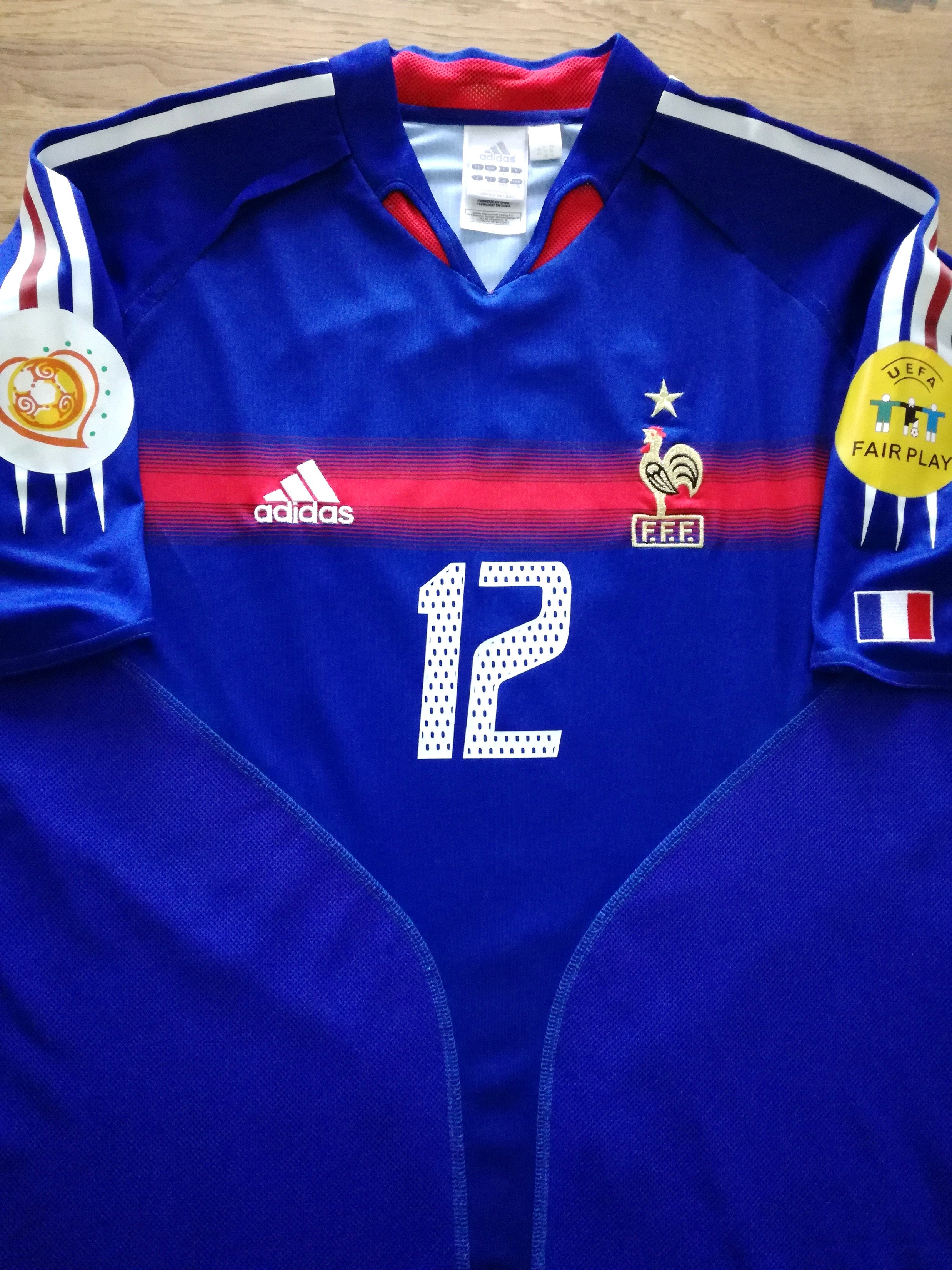 2004 France Home European Championship Football Shirt Henry #12
