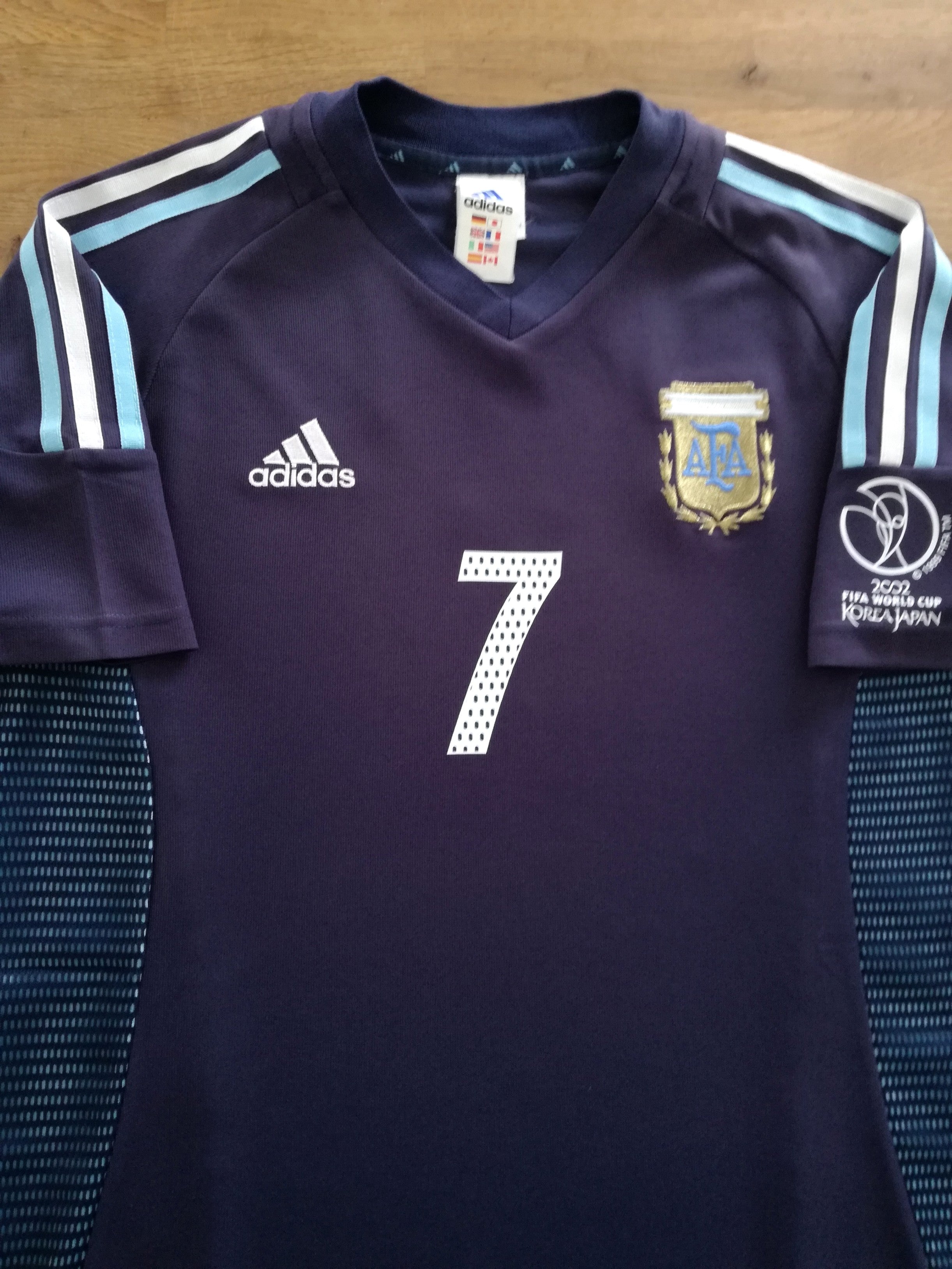 2002 Argentina Away World Cup Football Shirt C. Lopez #7