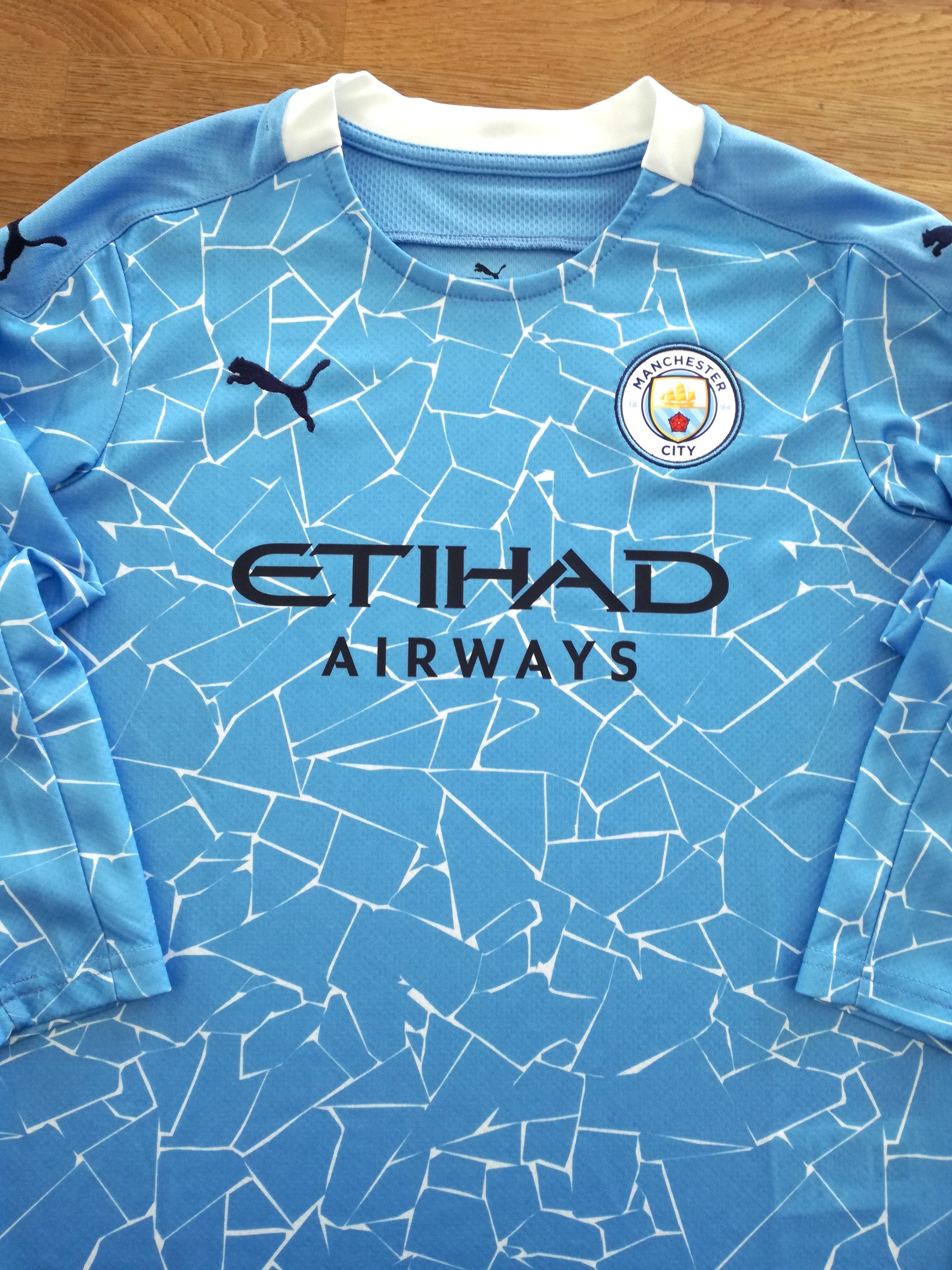 2020/21 Man City Home Long Sleeve Football Shirt