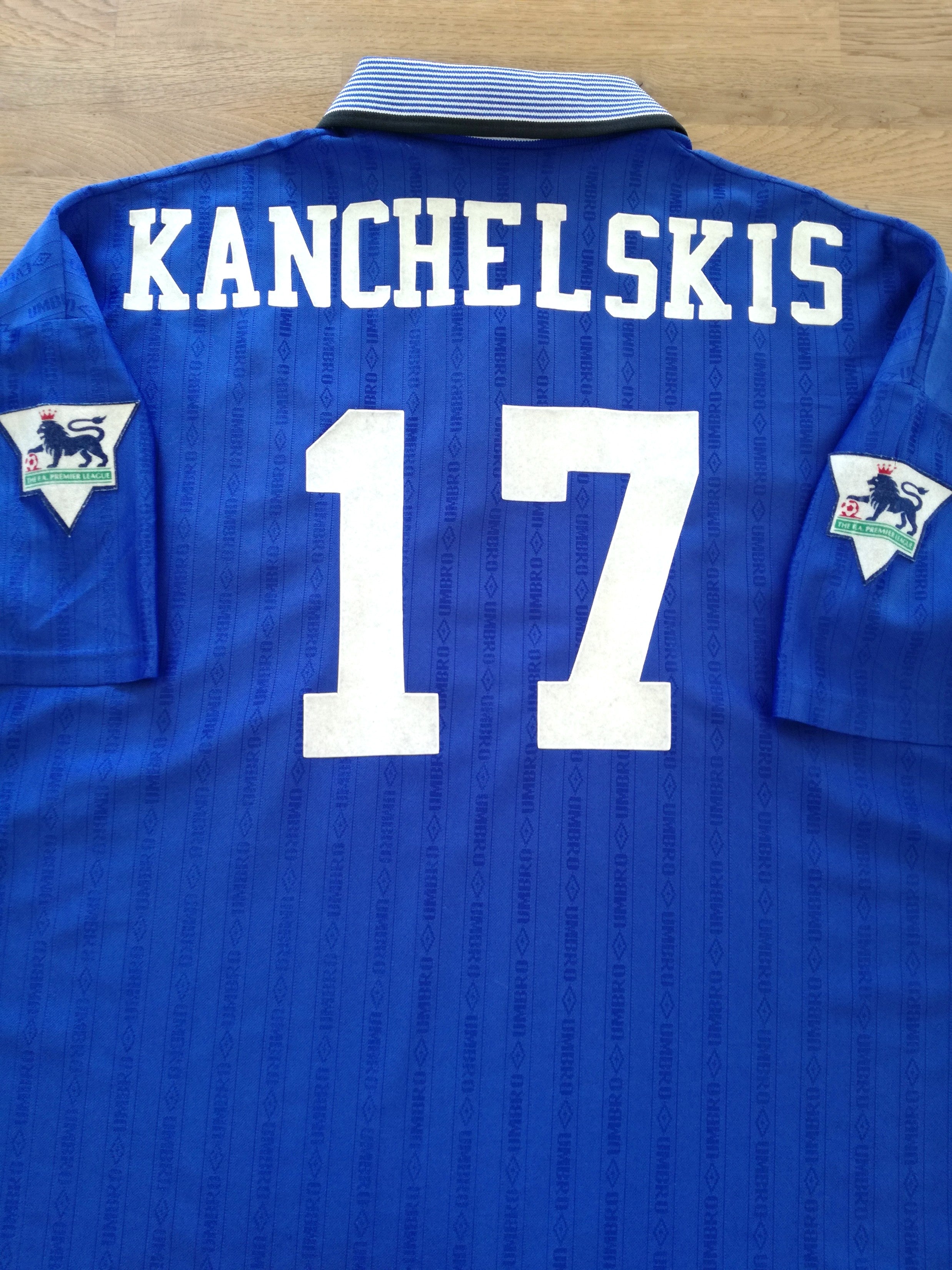 1995 Everton Home Premier League Football Shirt Kanchelskis #17