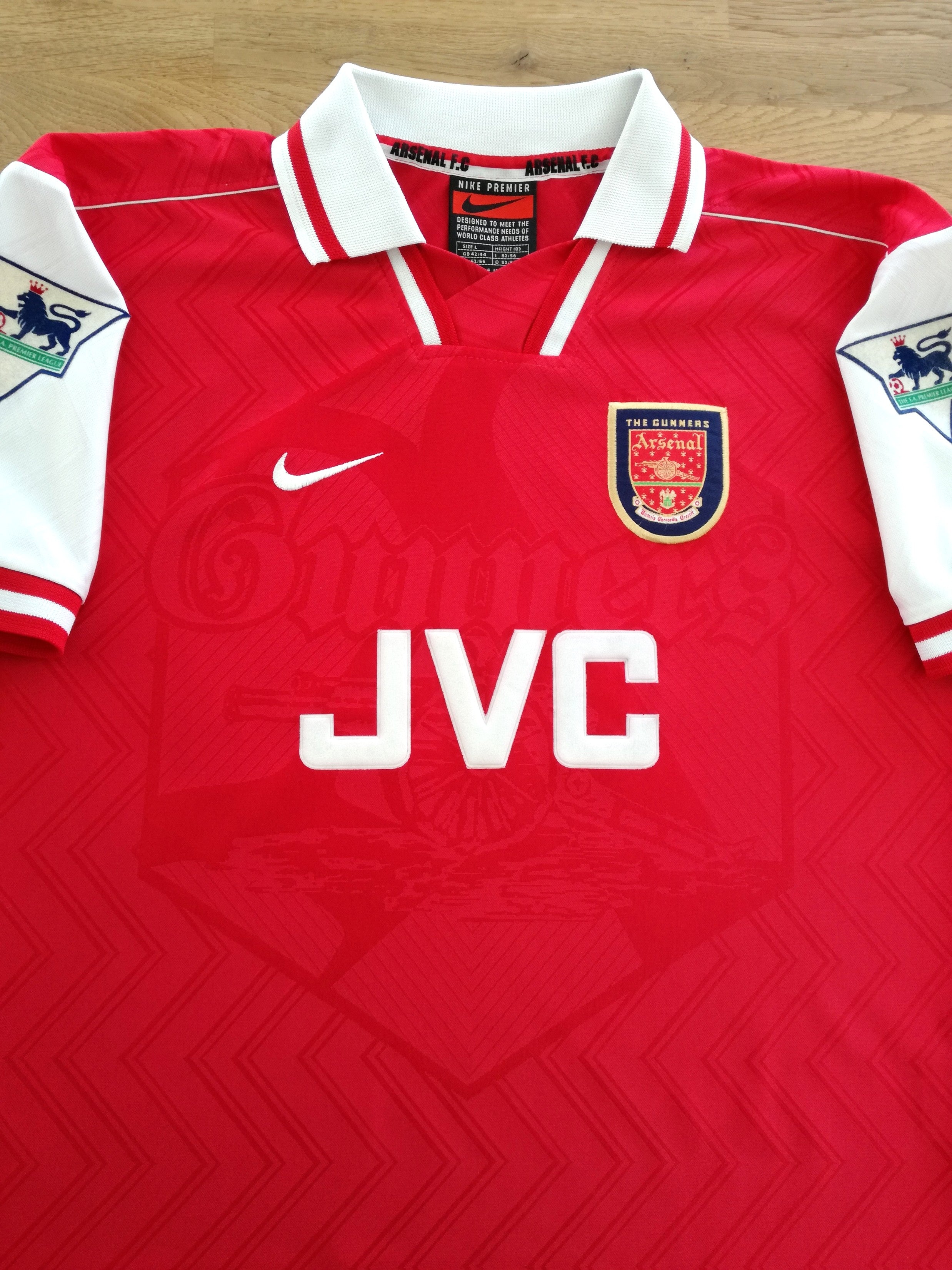 1996/97 Arsenal Home Premier League Football Shirt