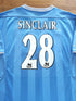 2003/04 Man City Home Premier League Football Shirt Sinclair #28