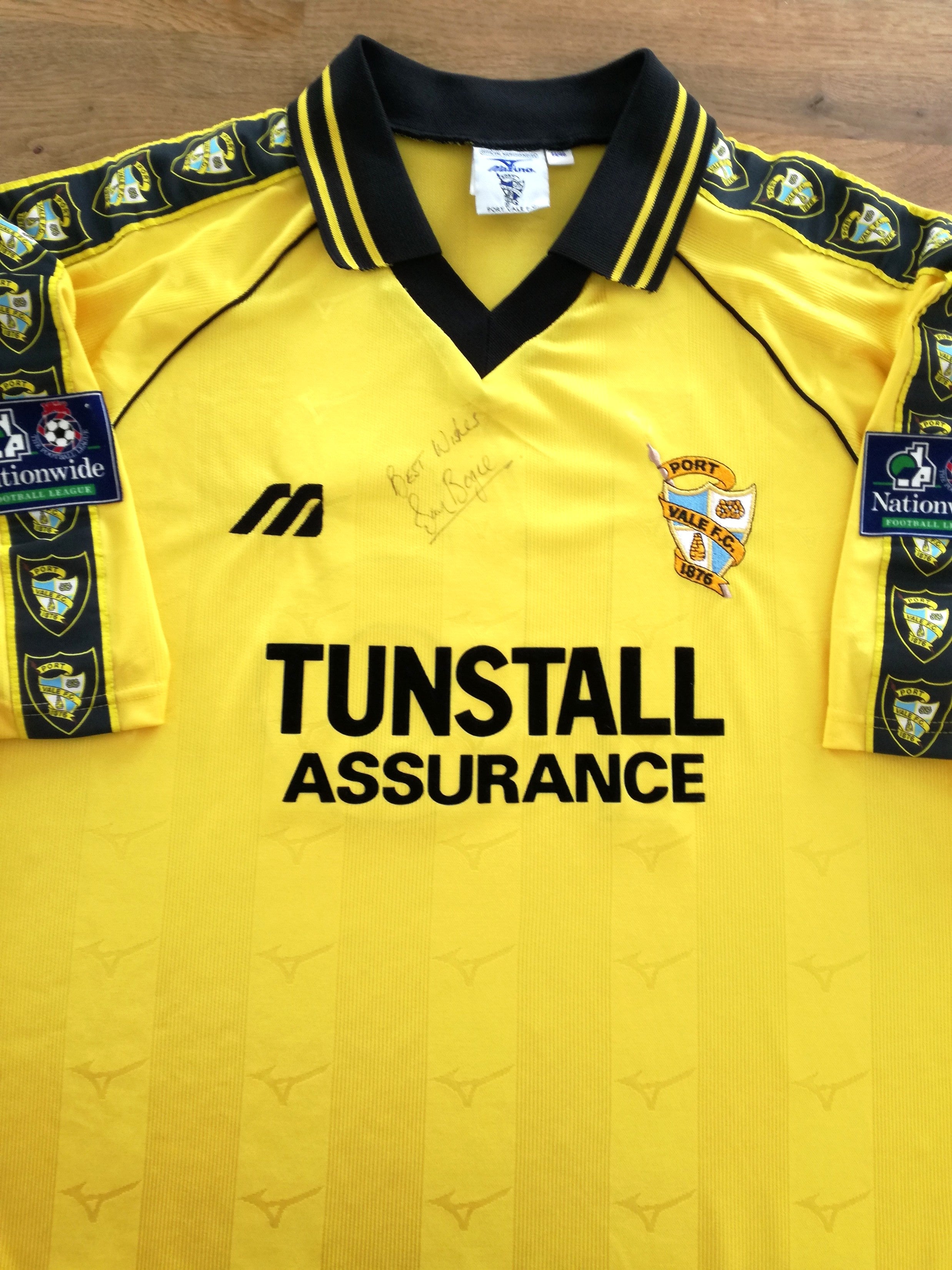 1998/99 Port Vale Away Match Issue Football League Shirt (Bogie) #16 (signed)