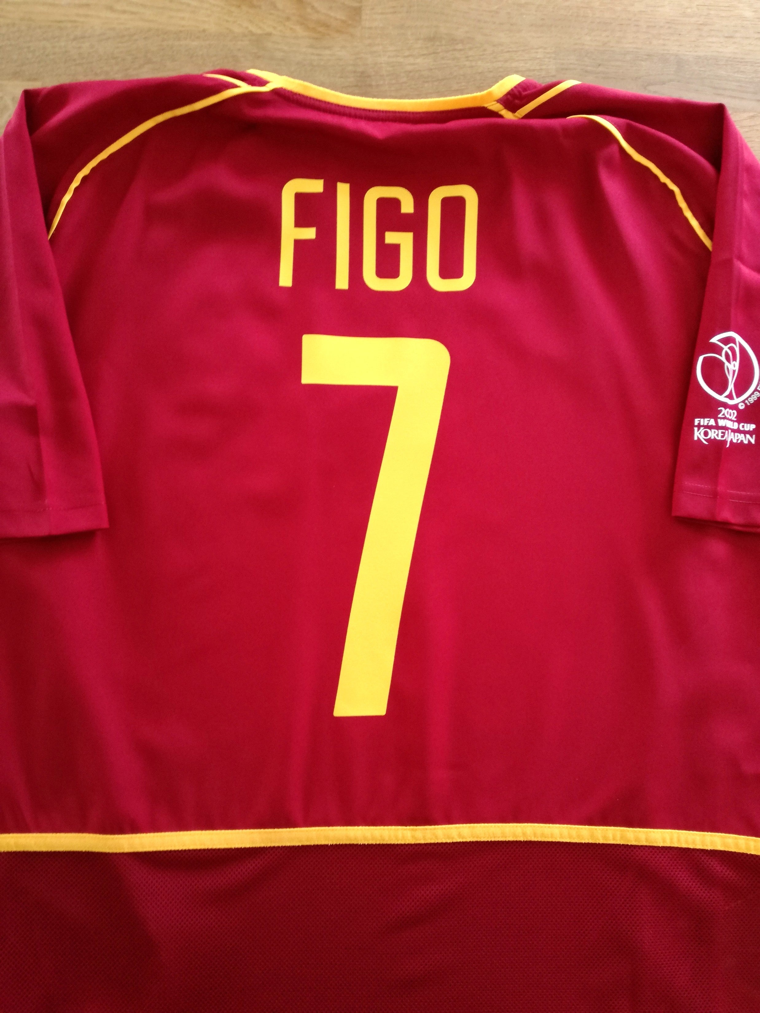 2002 Portugal Home World Cup Player Issue Football Shirt Figo #7