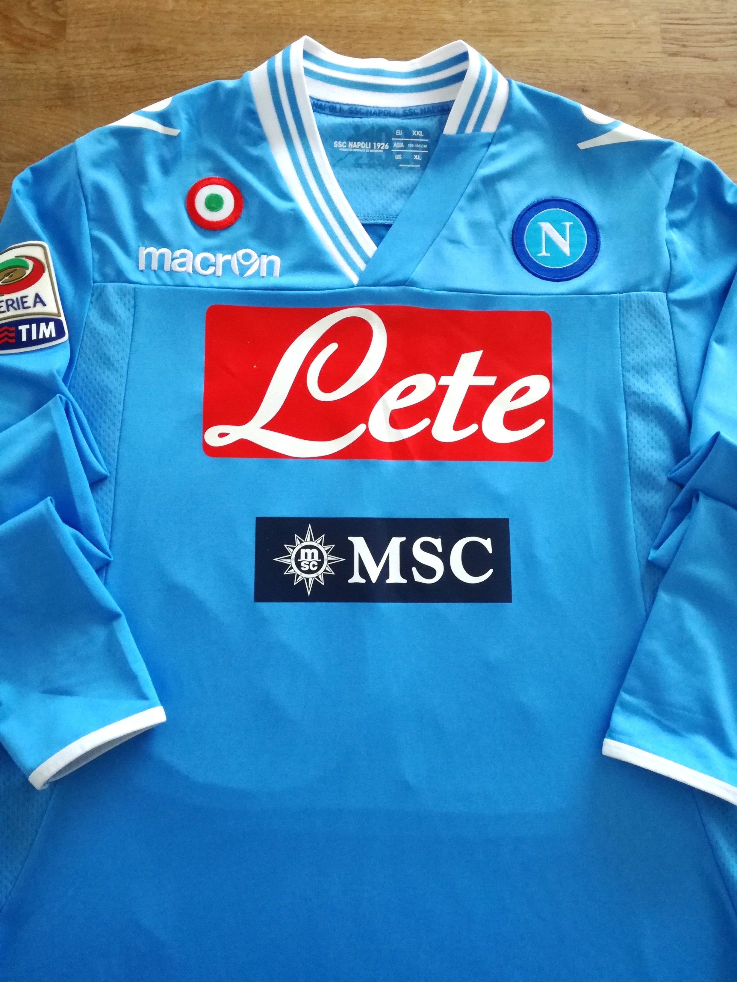 2012/13 Napoli Home Serie A Long Sleeve Football Shirt