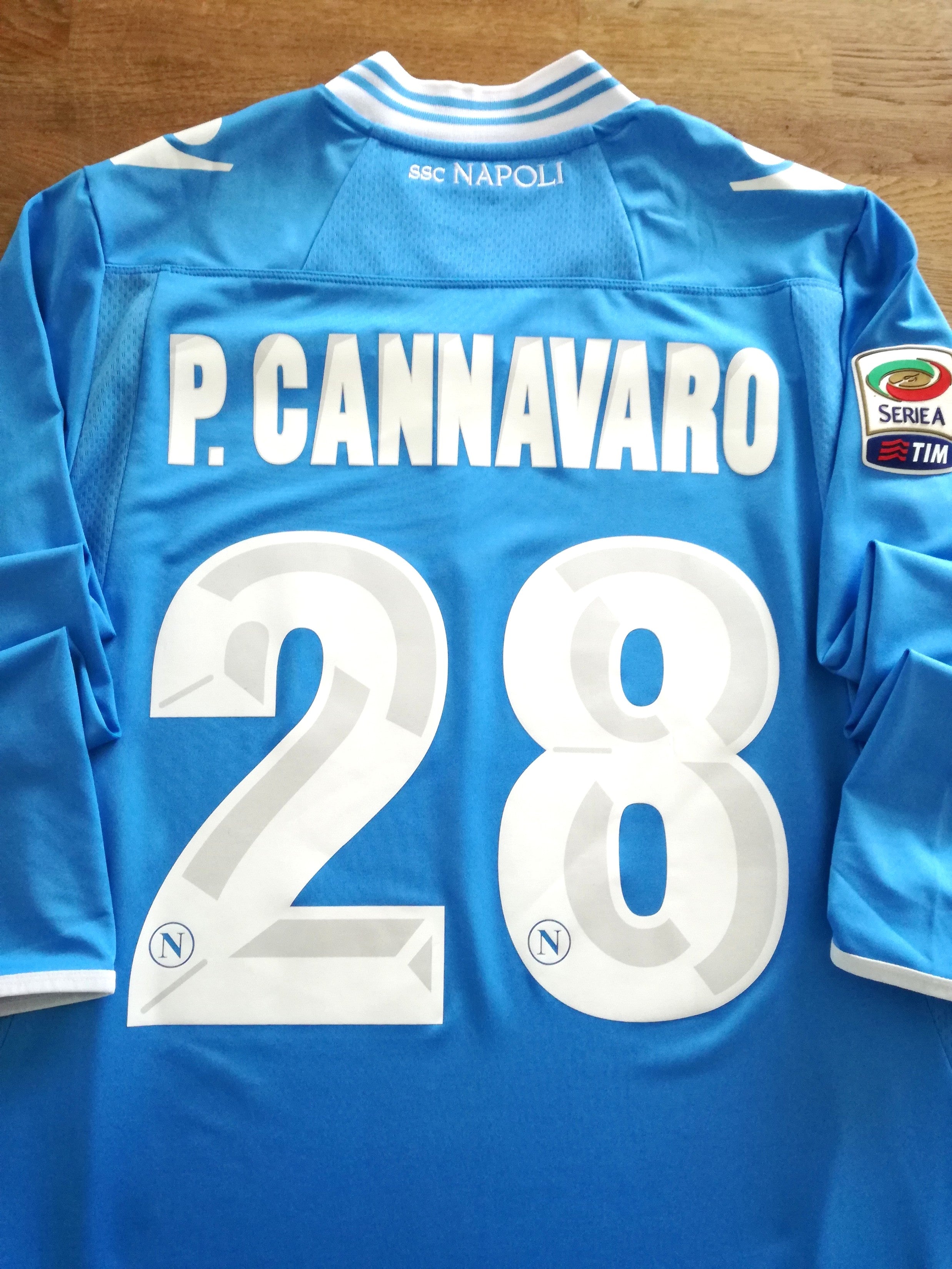 2012/13 Napoli Home Serie A Long Sleeve Football Shirt. P. Cannavaro #28