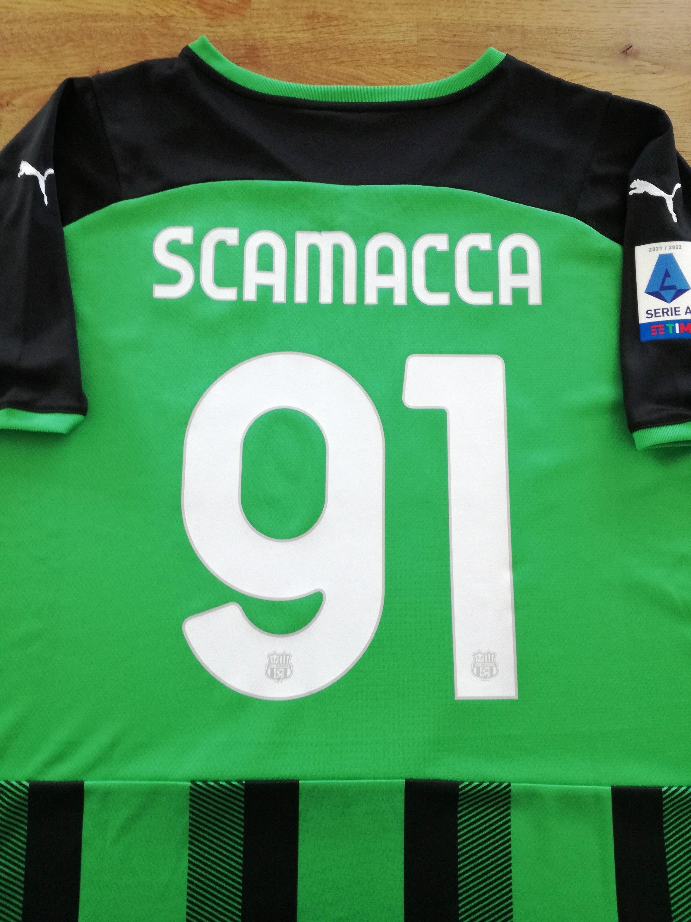 2021/22 Sassuolo Home Serie A Football Shirt Scamacca #91