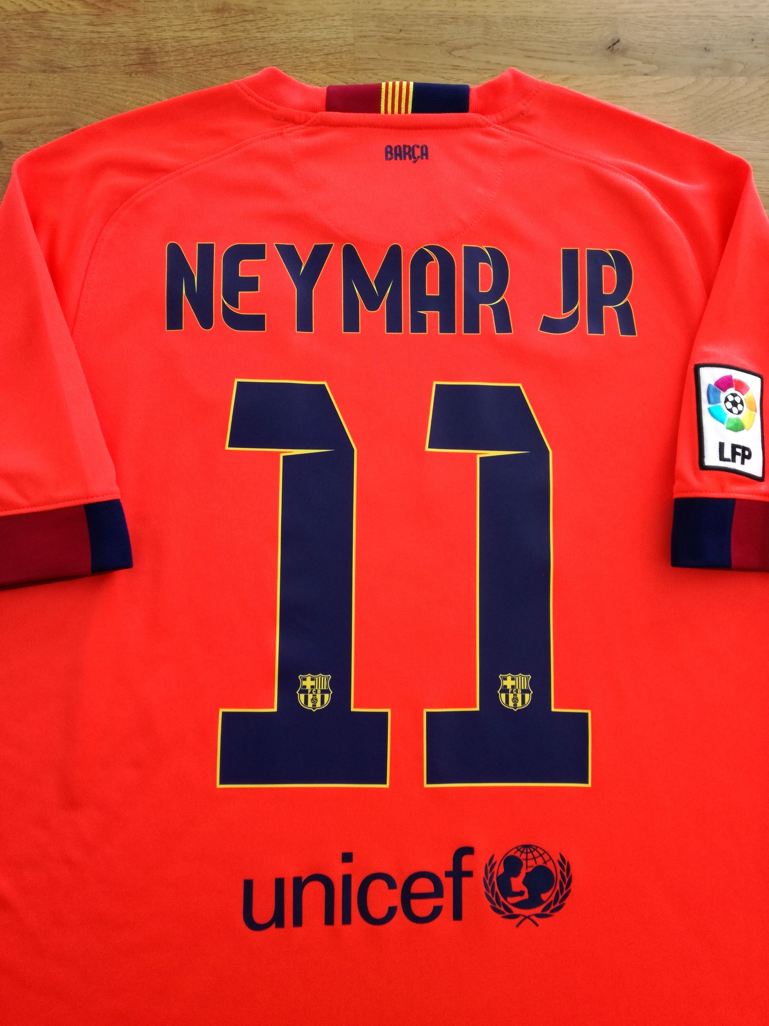 2014/15 Barcelona Away La Liga Football Shirt Neymar JR #11