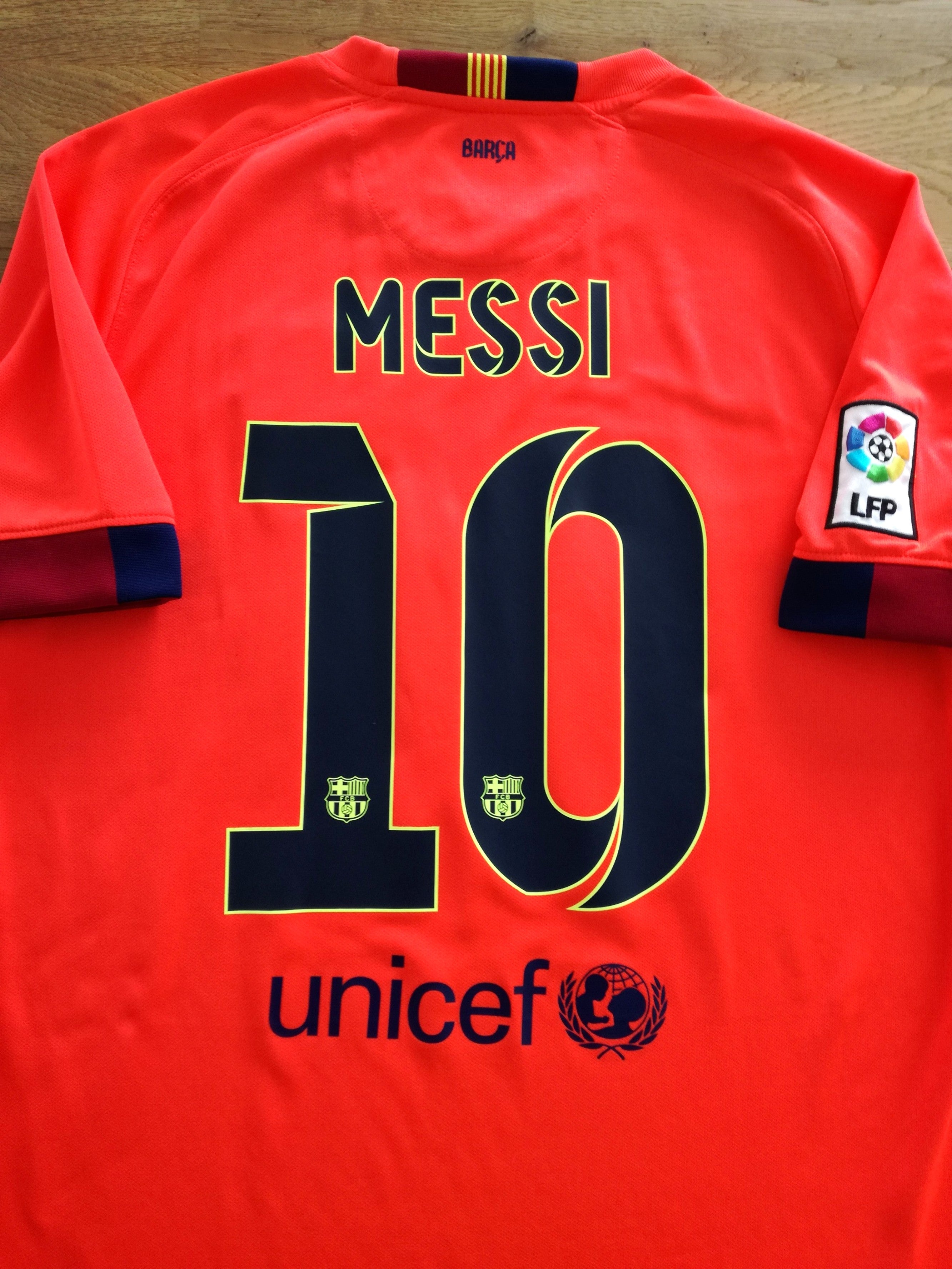2014/15 Barcelona Away La Liga Football Shirt Messi #10