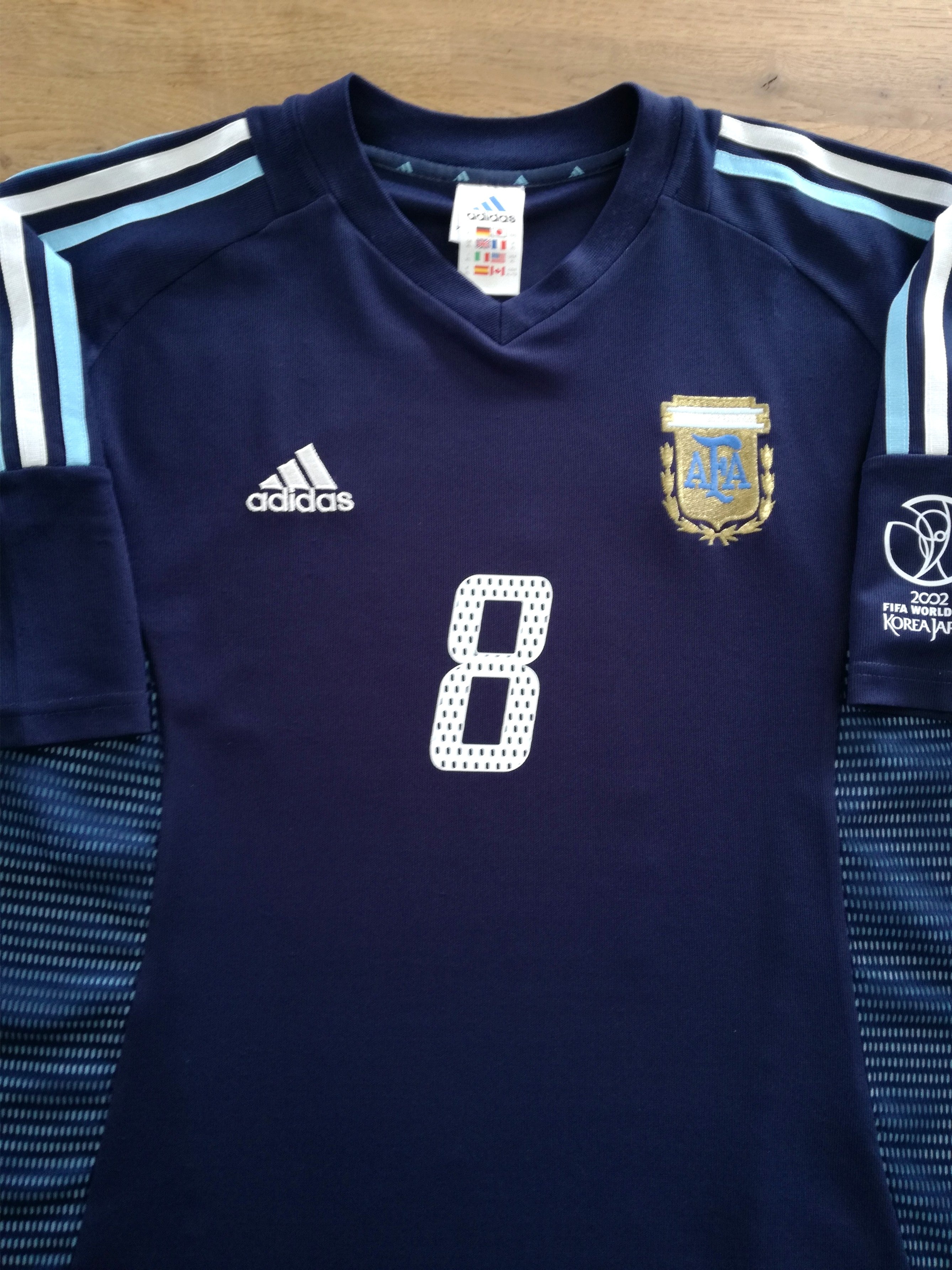 2002 Argentina Away World Cup Football Shirt Zanetti #8