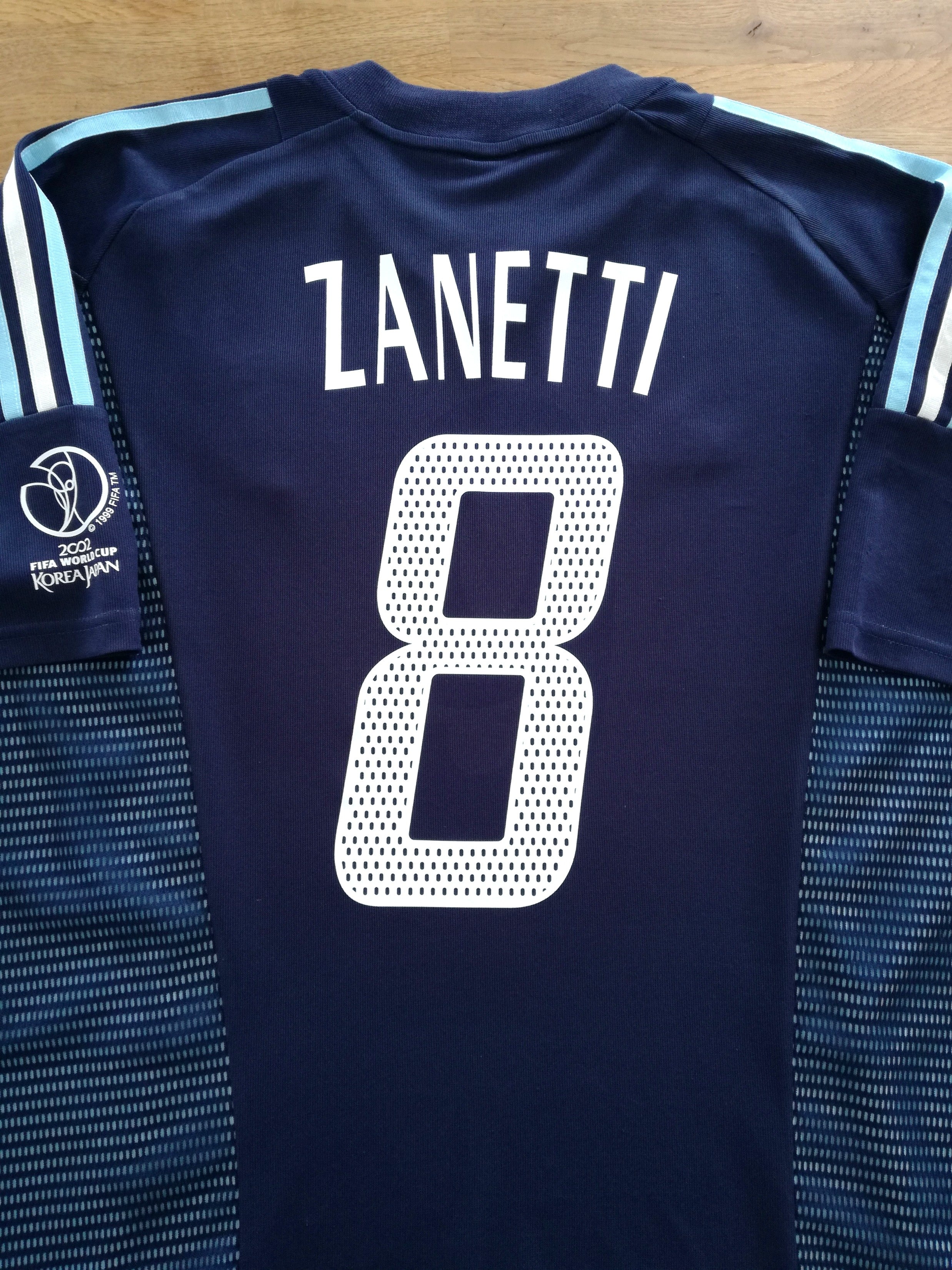 2002 Argentina Away World Cup Football Shirt Zanetti #8