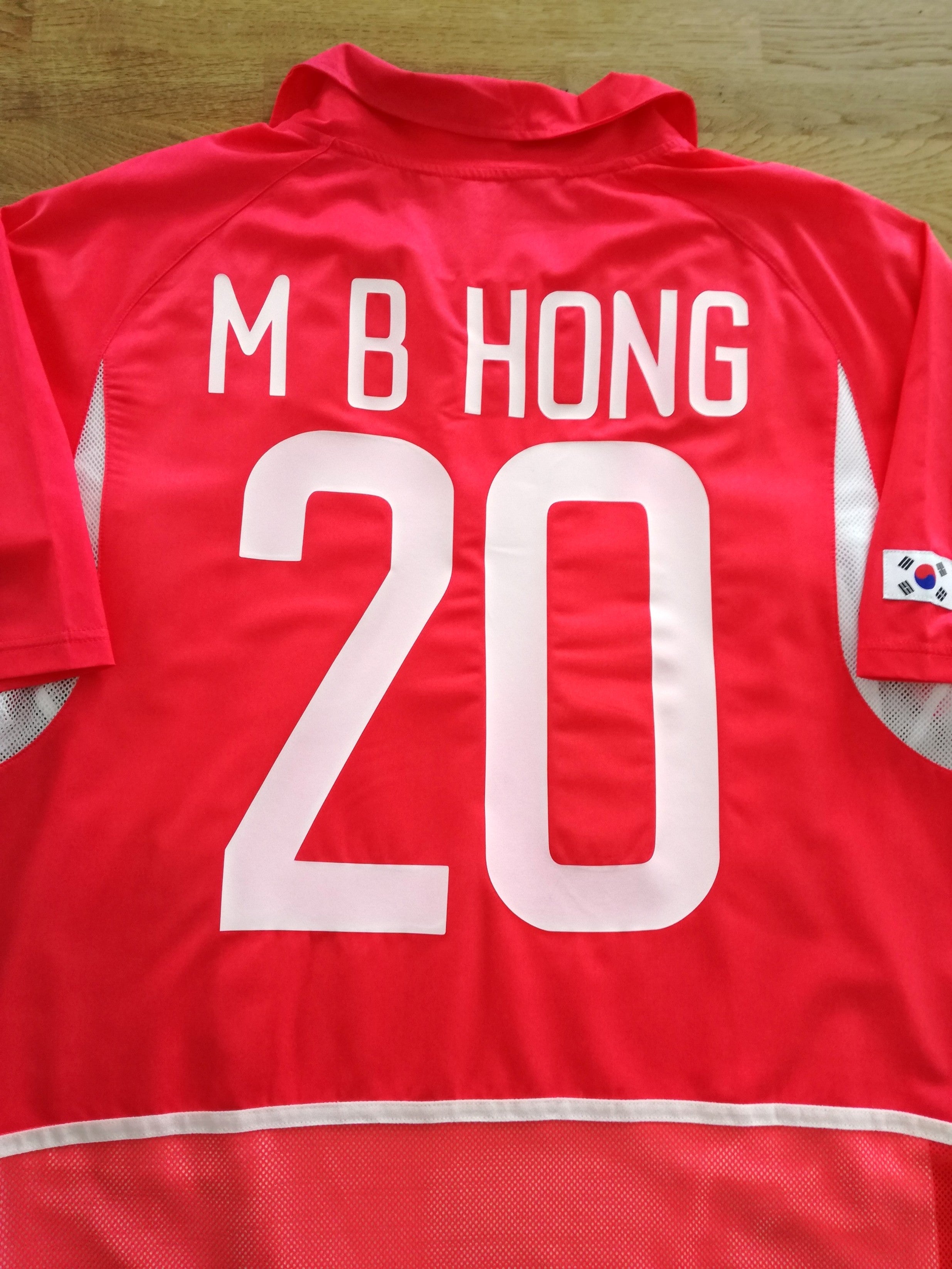 2002/03 South Korea Home Player Issue Football Shirt M B Hong #20