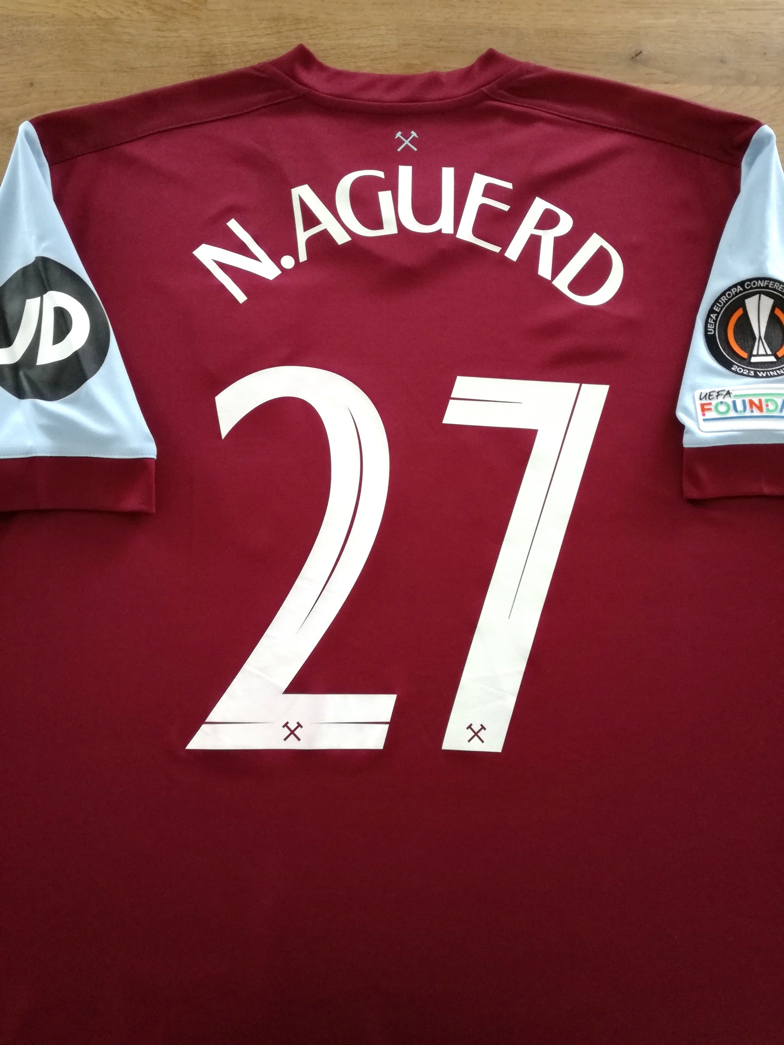 2023/24 West Ham Home Europa League Football Shirt N.Aguerd #27