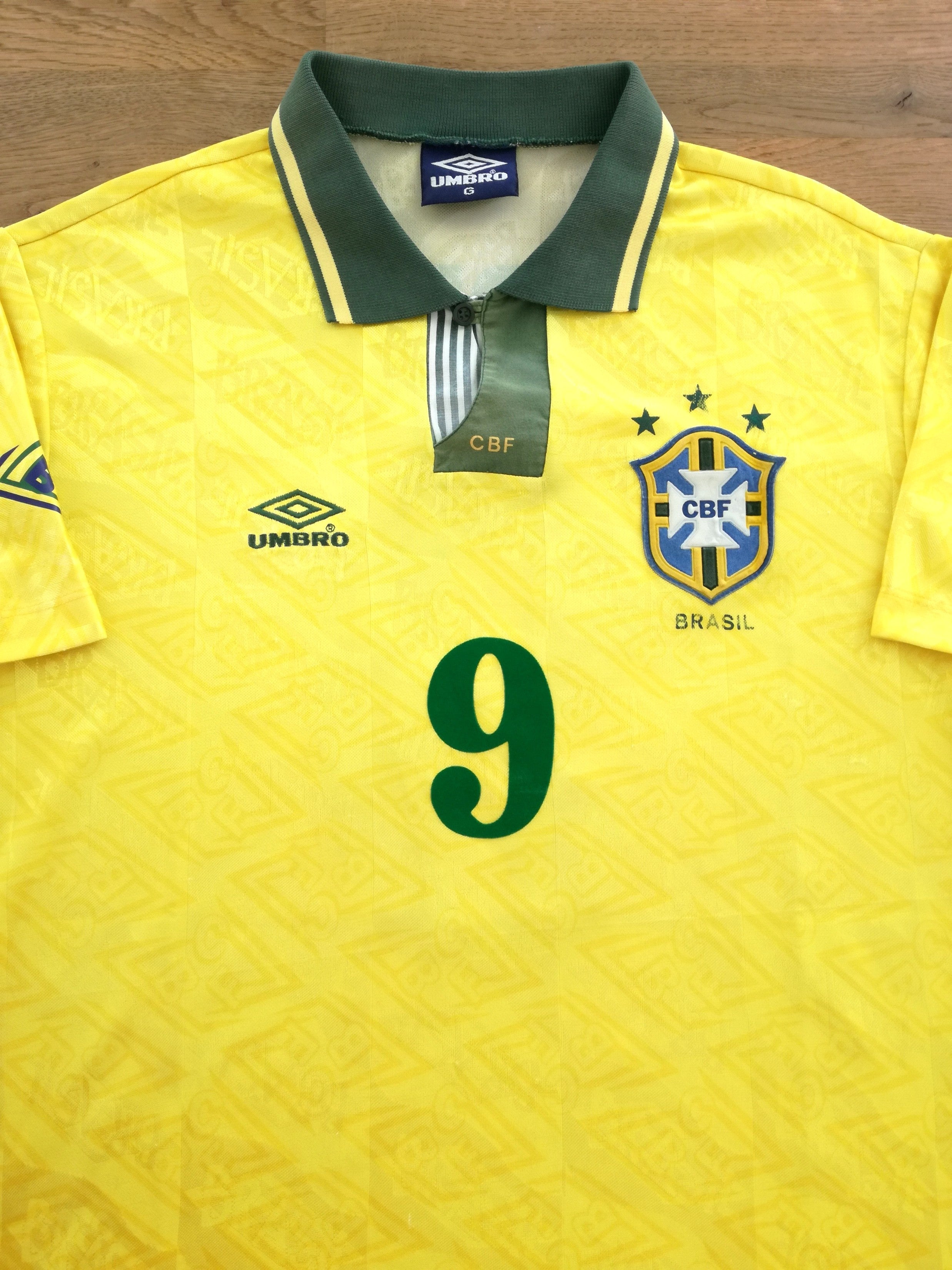 1991/92 Brazil Home Football Shirt Careca #9
