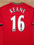 2000/01 Man Utd Home Premier League Football Shirt Keane #16