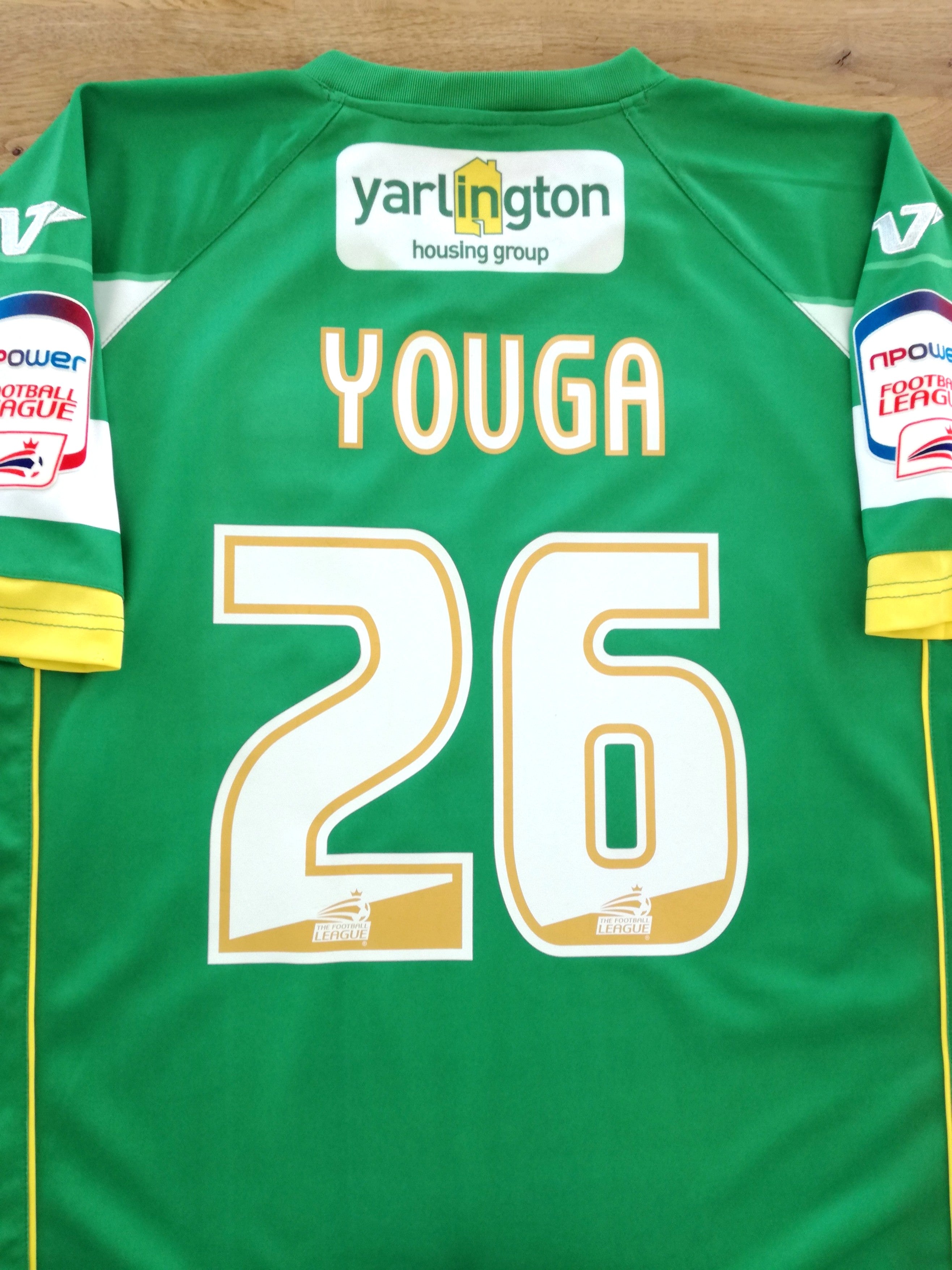 2011/12 Yeovil Town Home Match Worn Football League Shirt Youga #26