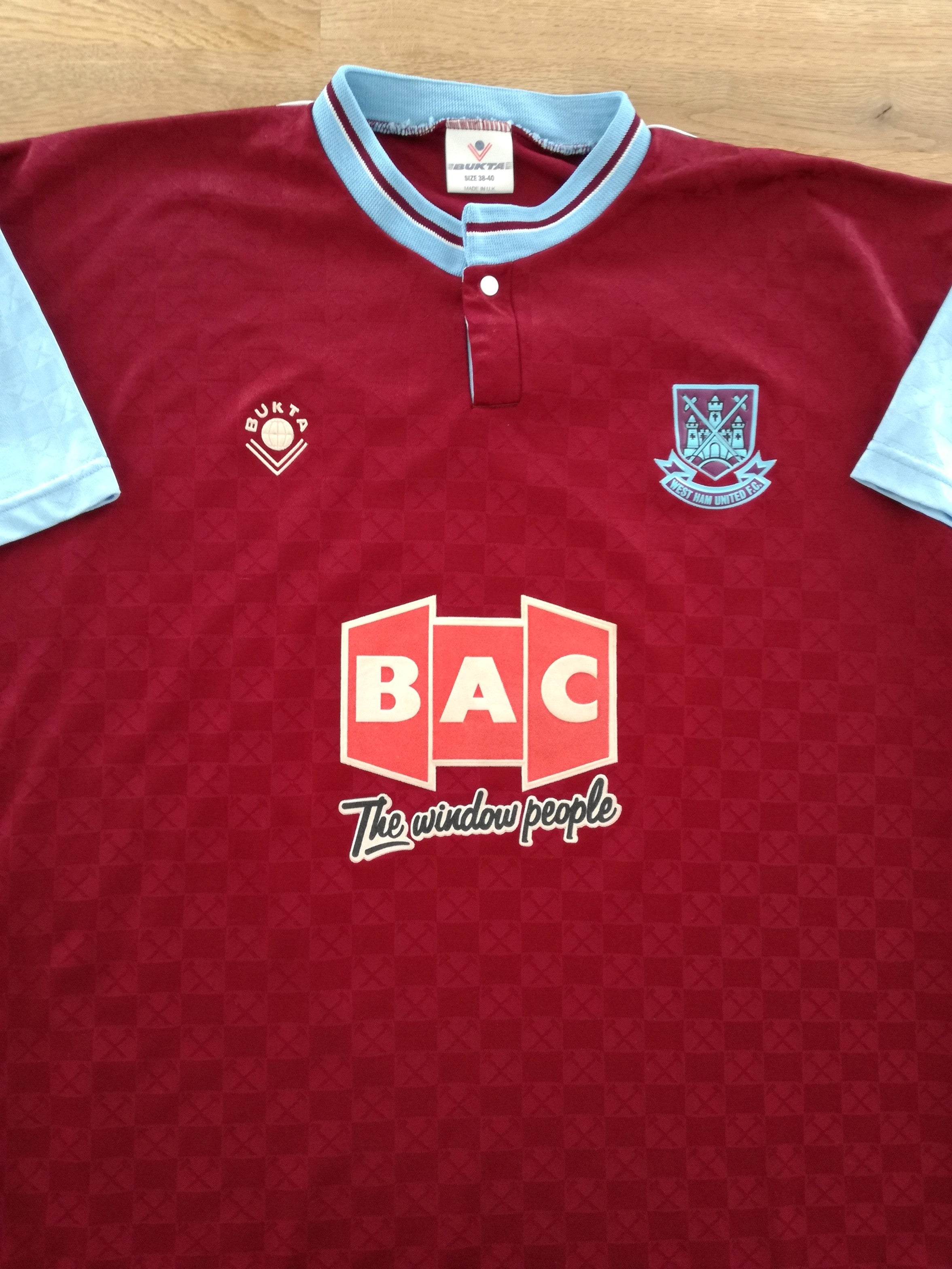 1989/90 West Ham Home Football Shirt