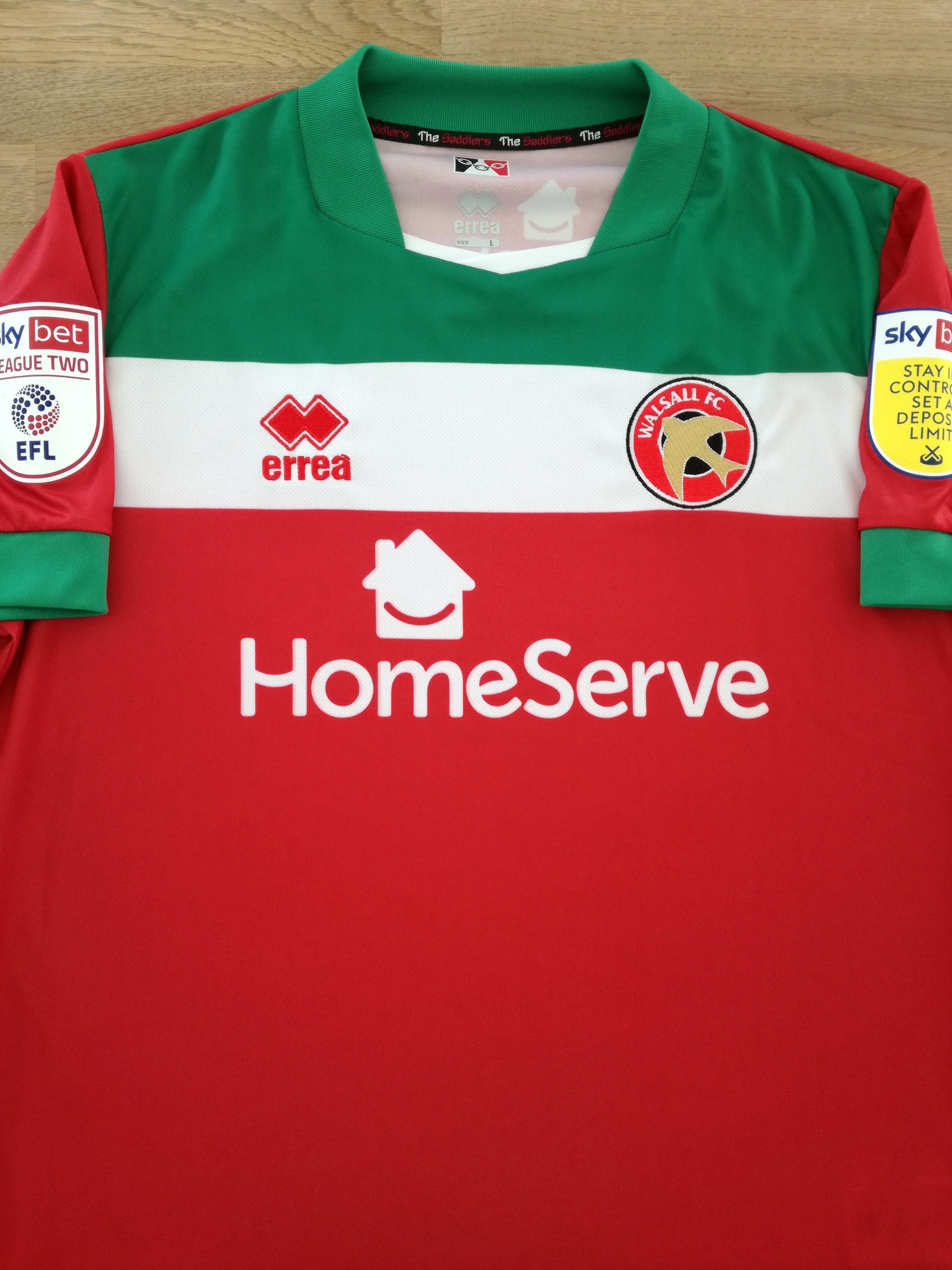 2021/22 Walsall Home Football League Shirt