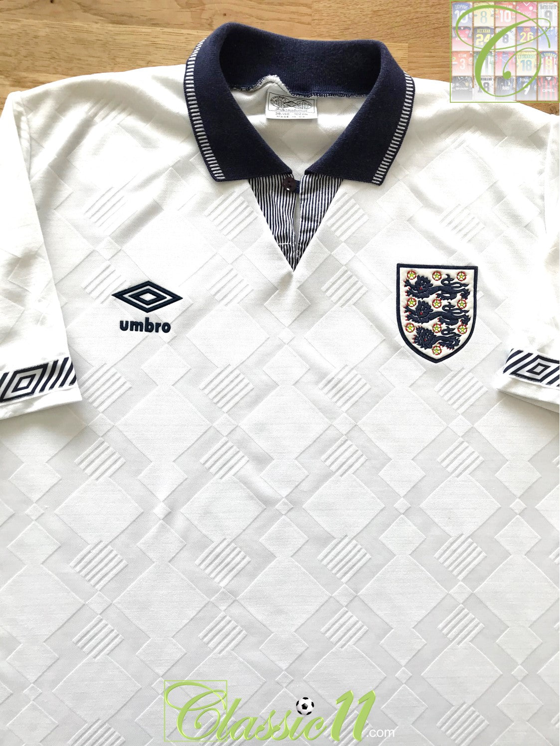 1990/91 England Home Football Shirt (L)