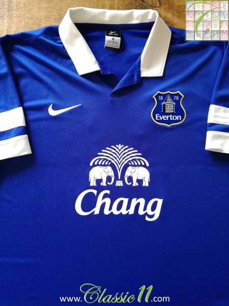 Small Everton 2013/14 Goalkeeper Football Shirt Jersey Black and