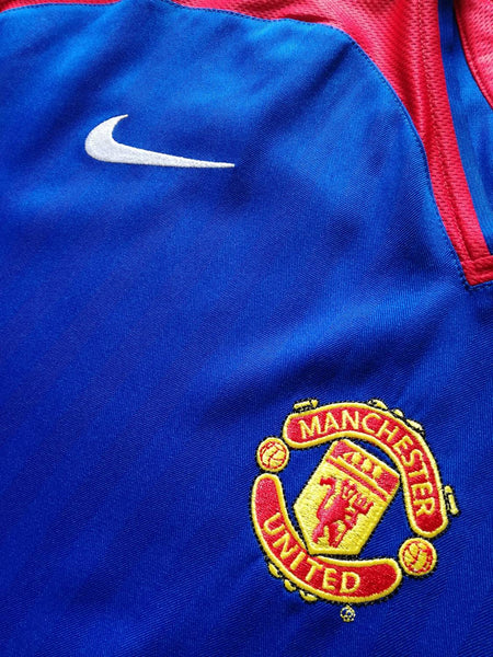 Vintage Manchester United Nike 05-06 Away Blue/Red Jersey Size L