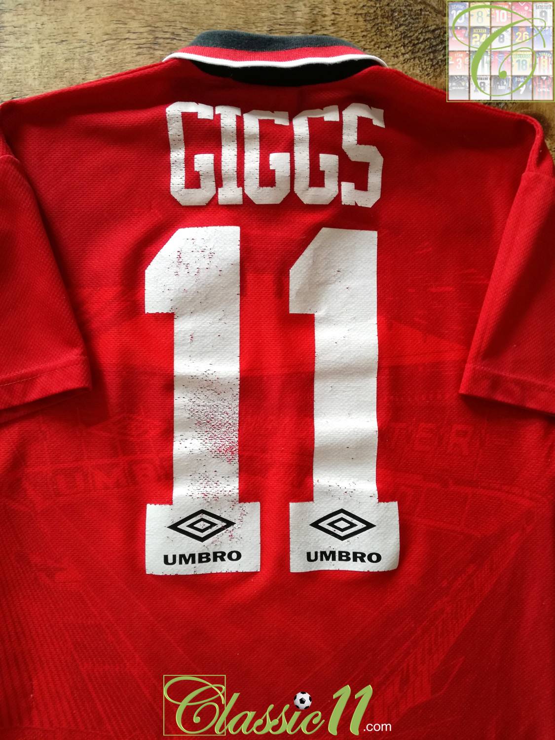 1994/95 Man Utd Home Premier League Football Shirt Giggs #11 (Kids)