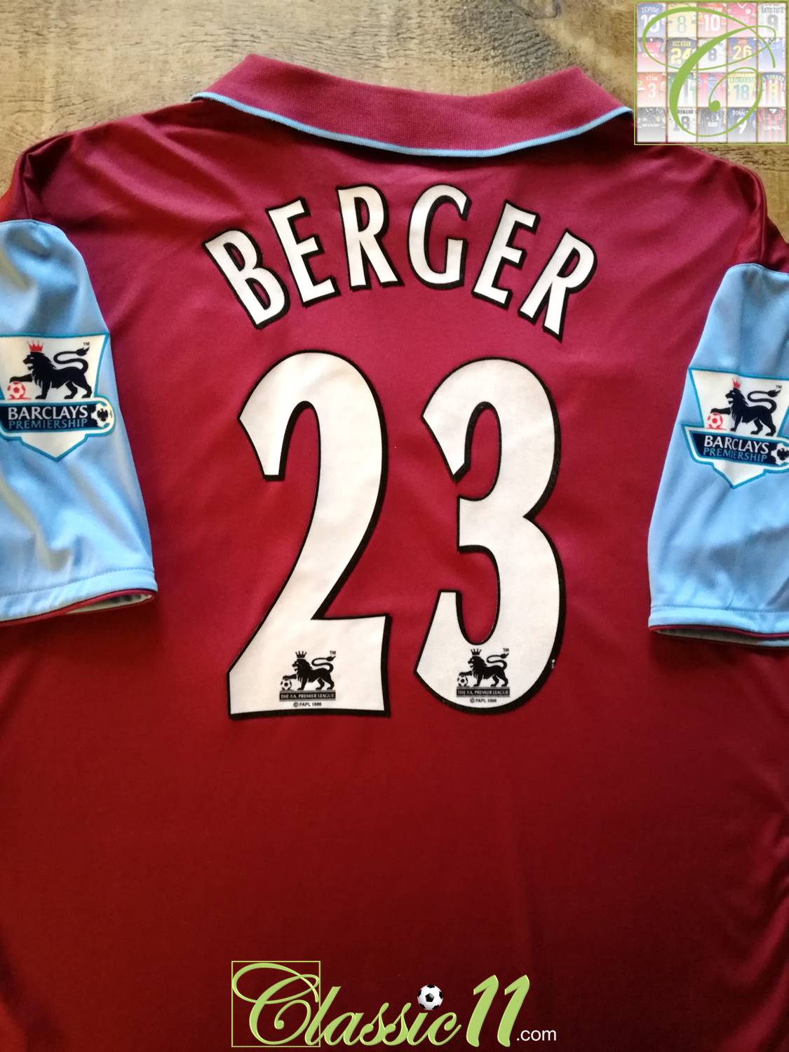 2006/07 Aston Villa Home Premier League Football Shirt Berger #23