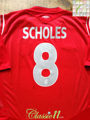 2004/05 England Away Football Shirt Scholes #8