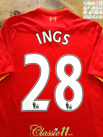 2016/17 Liverpool Home Premier League Football Shirt Ings #28 (S)