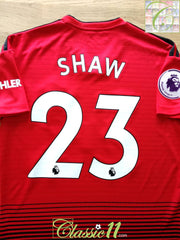 2018/19 Man Utd Home Premier League Football Shirt Shaw #23 (S)