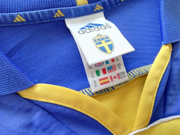Sweden Home Shirt 2000 2002 Adidas Vintage Football Jersey XL