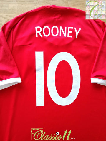 2010/11 England Away Football Shirt Rooney #10