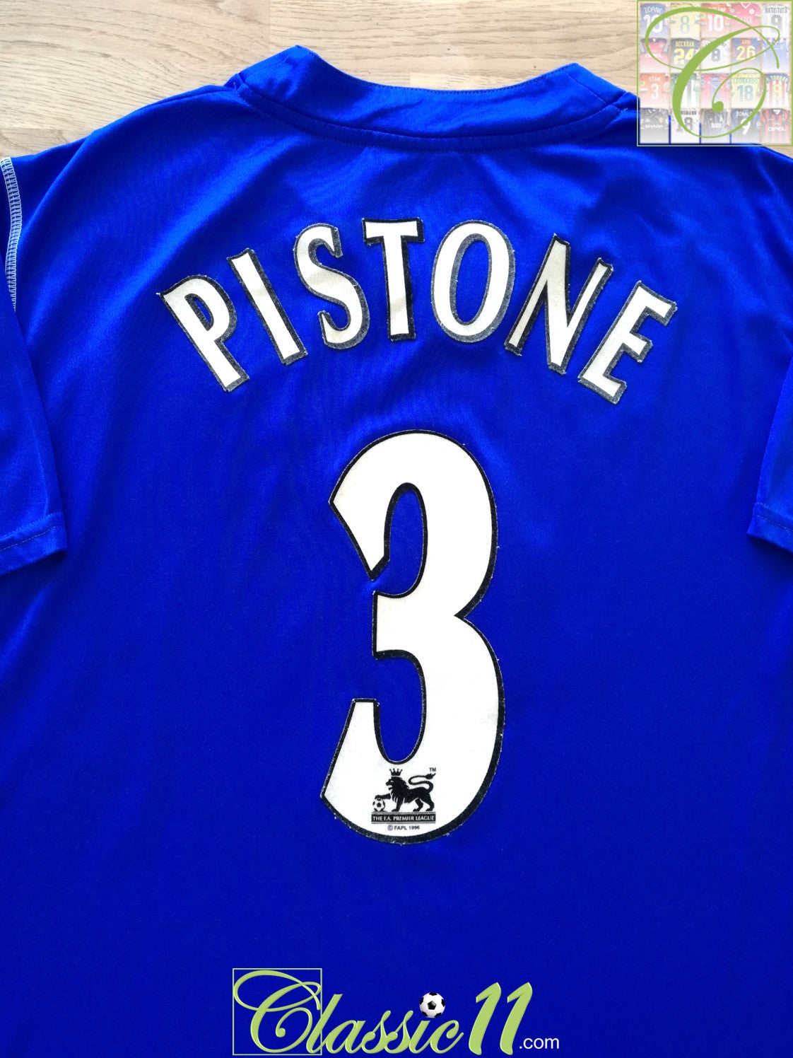 2002/03 Everton Home Premier League Football Shirt Pistone #3 (XXL)