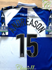 1999/00 Bristol Rovers Home Match Issue Football League Shirt Andreason #15 (XL)