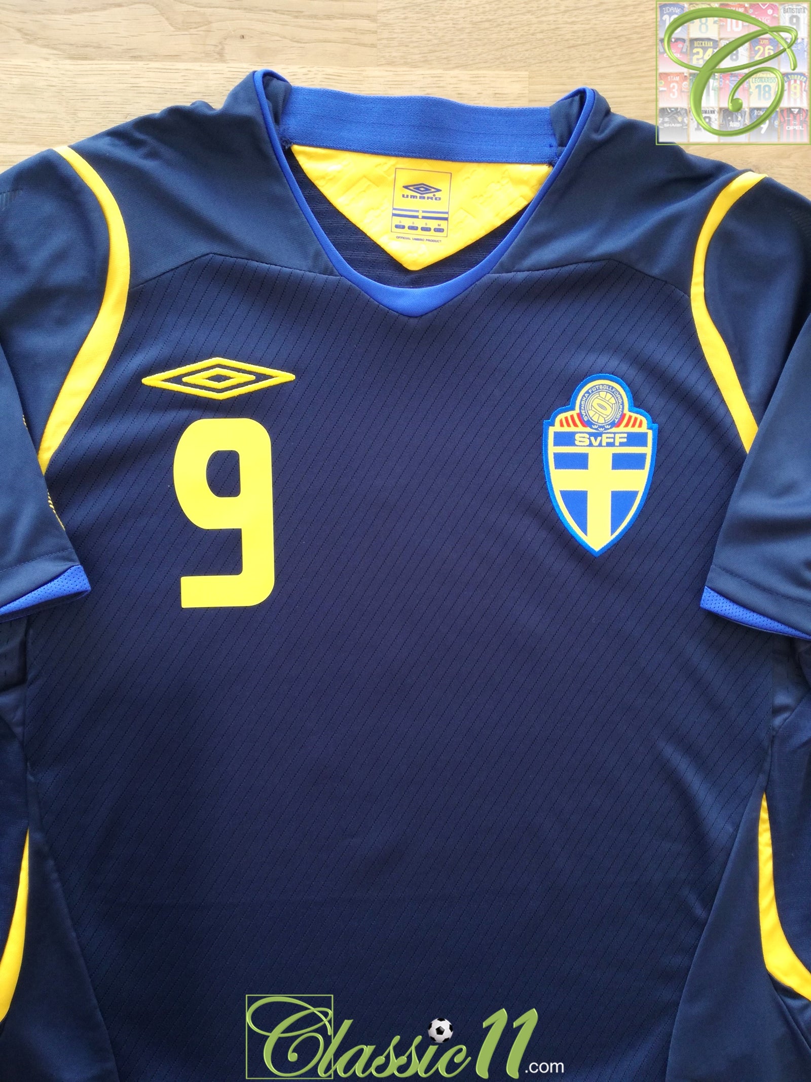 2008/09 Sweden Away Football Shirt Ljungberg #9 (S) *BNWT*