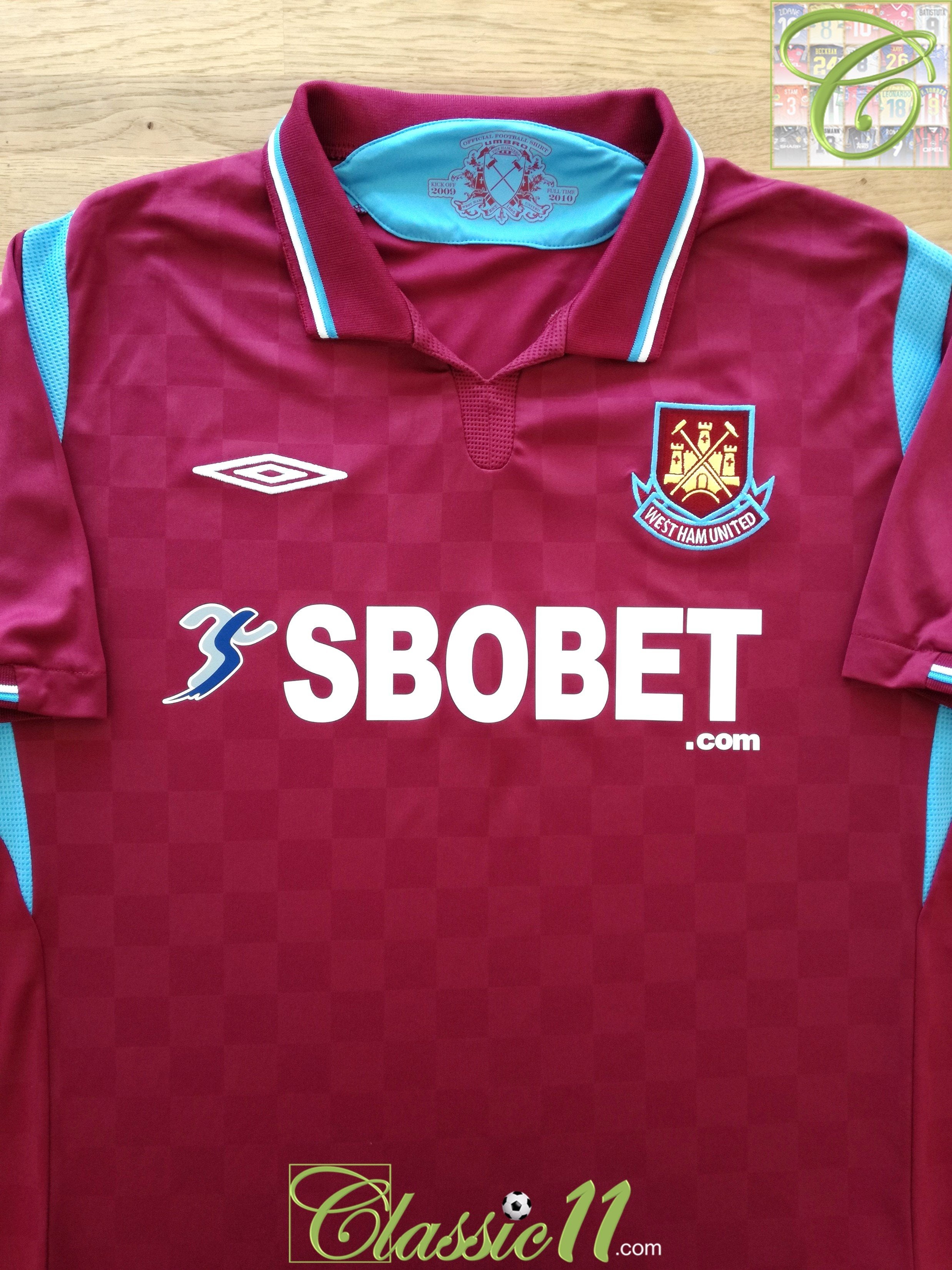 2009/10 West Ham Home Football Shirt (L)