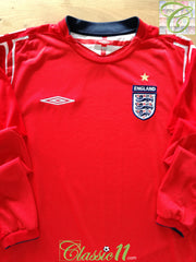 2004/05 England Away Long Sleeve Football Shirt