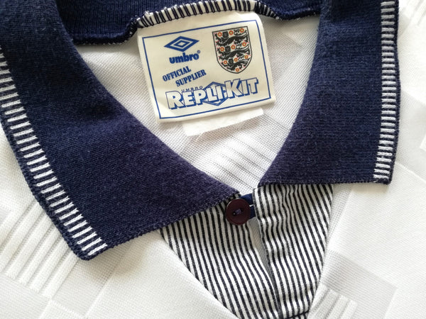 1990/91 England Home Football Shirt / Original Old Umbro Soccer Jersey ...