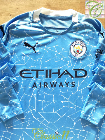 2020/21 Man City Home Long Sleeve Football Shirt