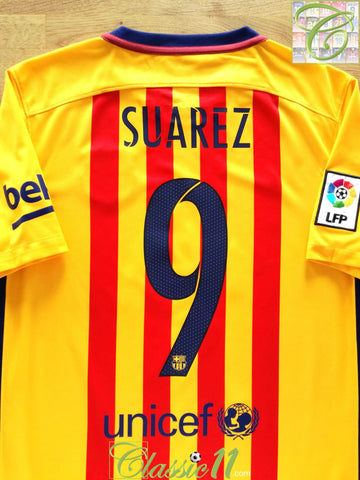 2015/16 Barcelona Away La Liga Football Shirt Suárez #9