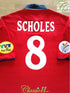 2000 England Away European Championship Football Shirt Scholes #8 (XL)