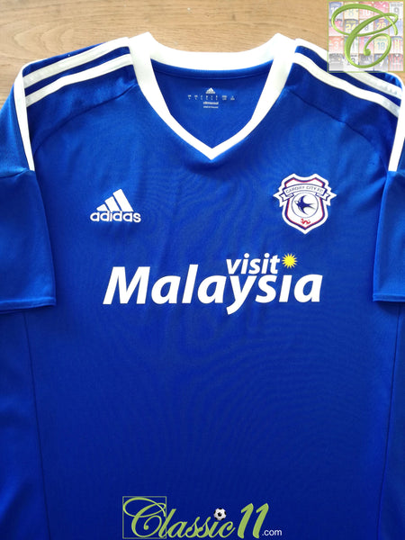 2016/17 Cardiff City Home Football Shirt / Old Adidas Soccer Jersey