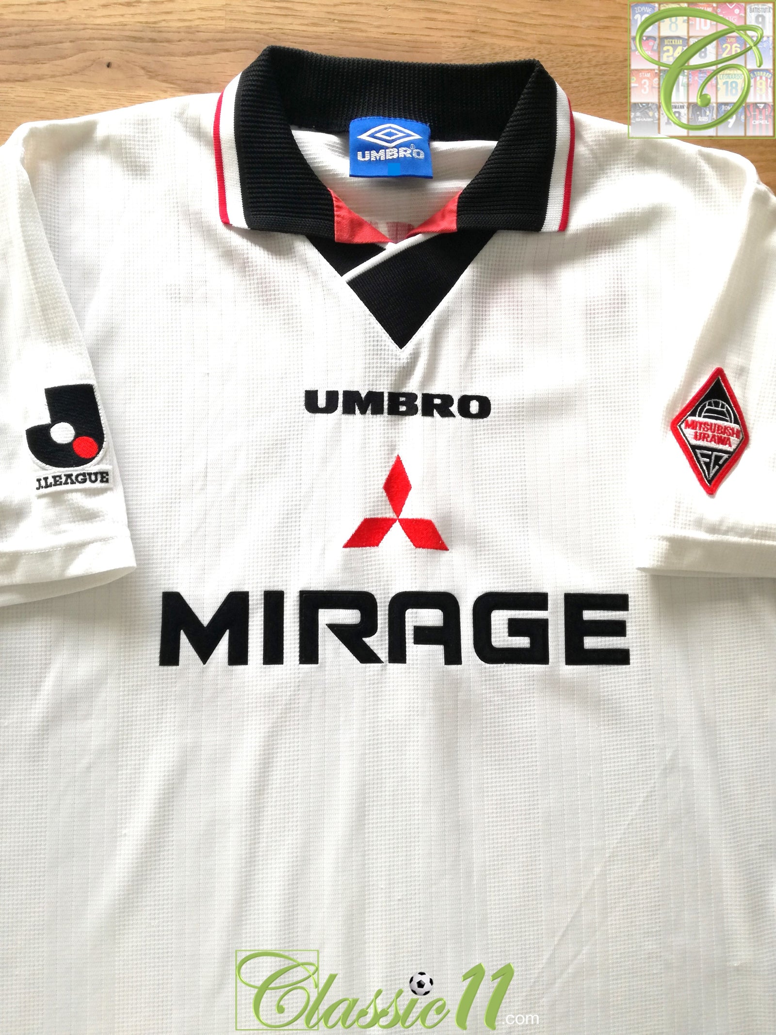 1997 Urawa Red Diamonds Away J.League Football Shirt (Fukunaga) #11 (M)