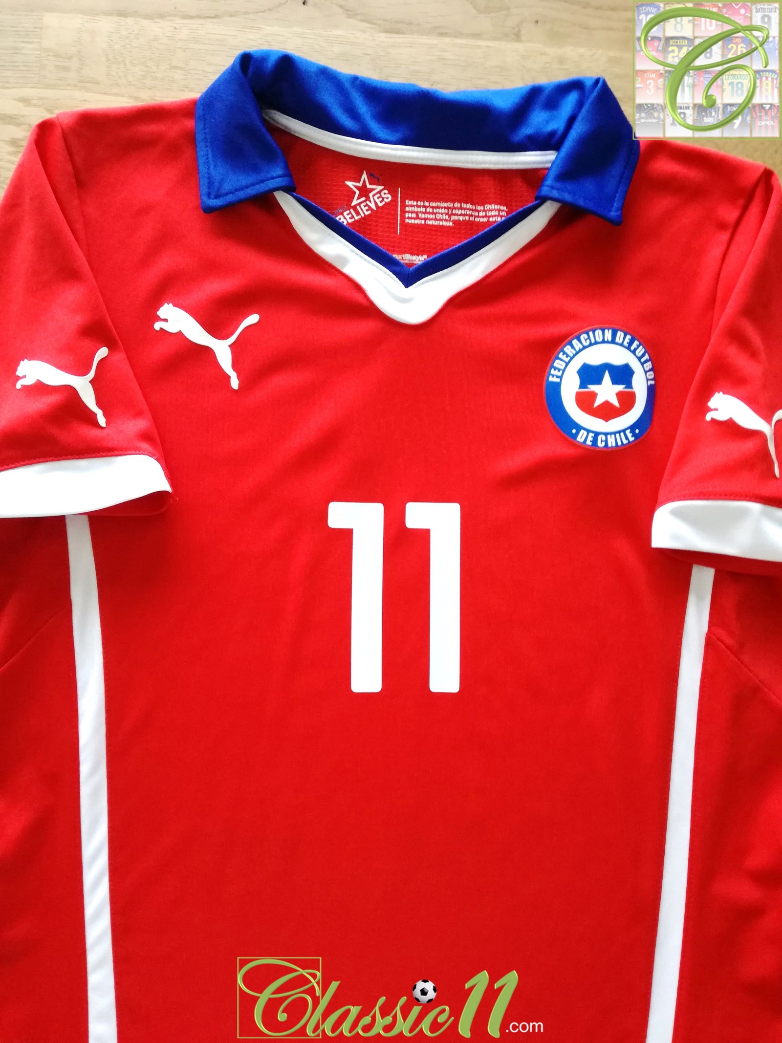 2014/15 Chile Home Football Shirt Vargas #11 (S)