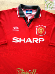 1994/95 Man Utd Home Football Shirt (XL)
