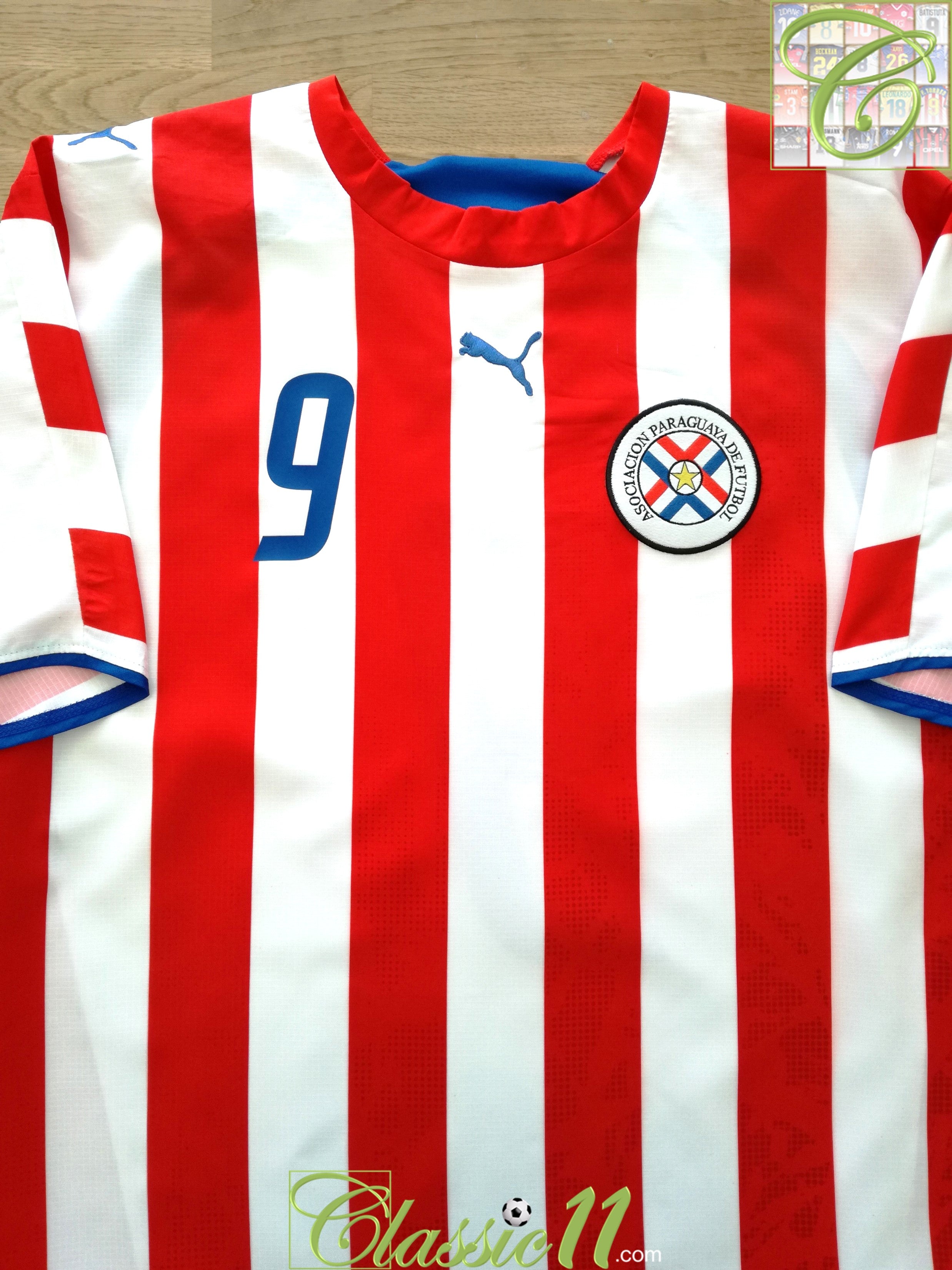 2006/07 Paraguay Home Football Shirt Santa Cruz #9