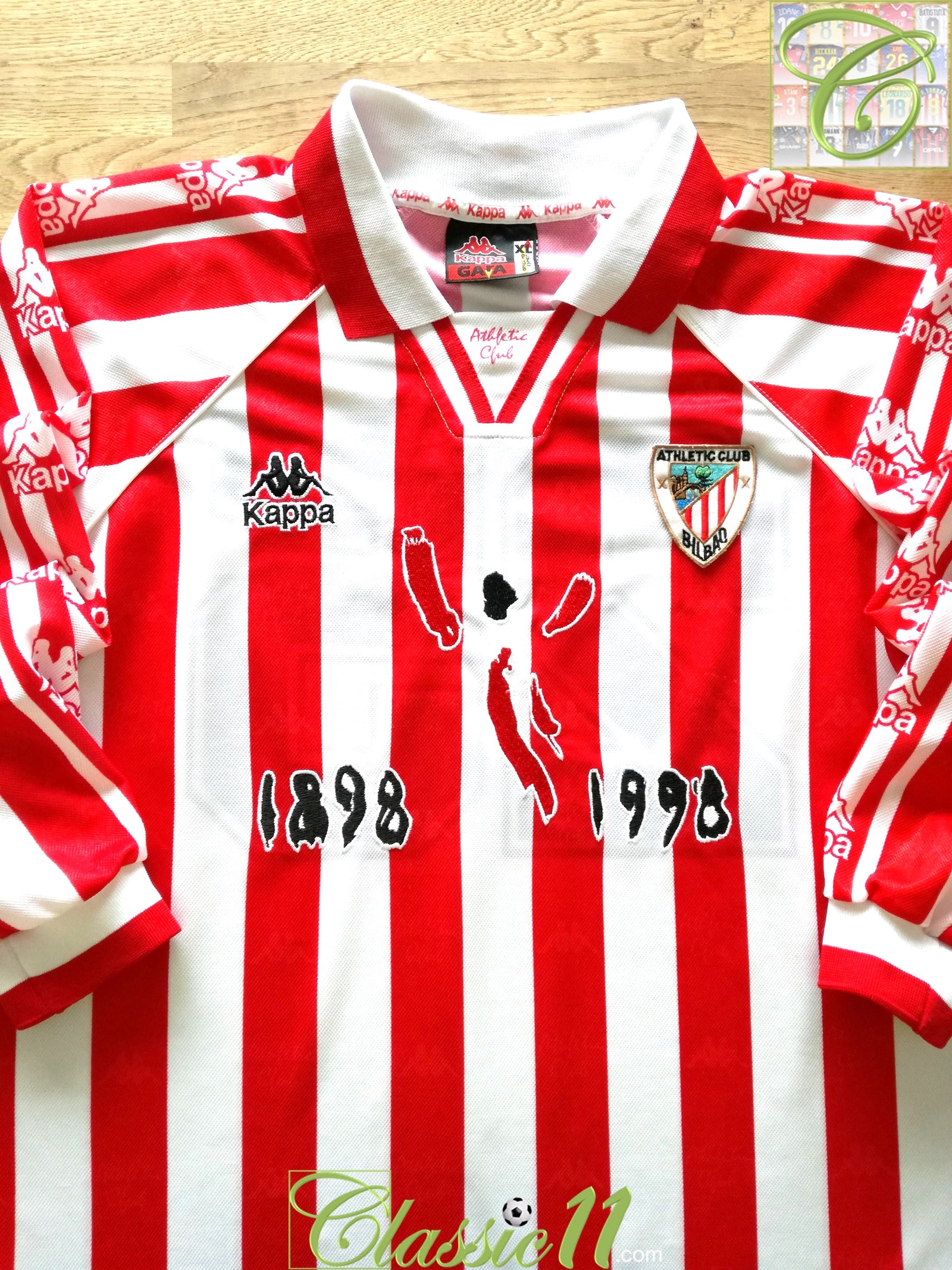 1997/98 Athletic Bilbao Home Centenary Player Issue Football Shirt. #25 (XL)